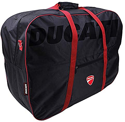 DUCATI Unisex-Erwachsene Fahrradtasche faltbar Fahrradzubehör, Schwarz mit roten Details, Einheitsgröße