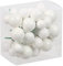 Bündel mit Glaskugeln an Draht (insg. 36 Weihnachtskugeln) - Weihnachtsdeko - Baumkugeln an Draht - Adventsdeko zum Stecken - Spiegelbeeren Farbe Opal, Weiss