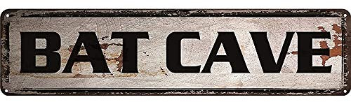 Bat Cave Tin Signs Home Decoration Sign Street Sign Art Wall Metal Sign 4x16 inch