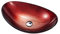 Ksunun Waschbecken Gehärtetes Glas Aufsatzwaschbecken Oval Rot Design Handwaschbecken mit Messing Wasserablauf, Montagering, Aufsatz Waschschale für Bad, 540 x 360 x 160 mm