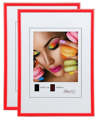 IDEAL TREND New Lifestyle Set Bilderrahmen Wanddeko Collage Poster Rahmen 2er 3er 5er Pack: Farbe: 2er Pack Rot | Format: 30x45