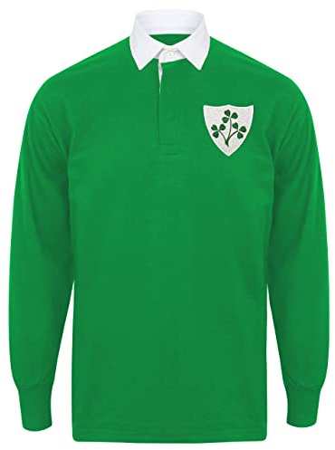 Ireland Rugby Men's Shirt Personalized Vintage Style in Bright Green with Long Sleeves Best Gift for Unisex Adults
