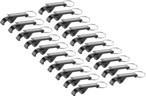 Flaschenöffner Schlüsselanhänger mit Name Wunschname Wunschtext personalisiert, Bieröffner mit Gravur, Bierflaschenöffner aus Aluminium mit Schlüsselring (20, schwarz)