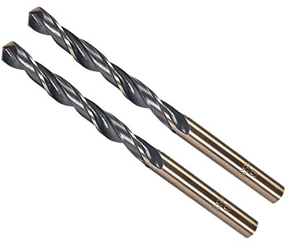 CoCud Twist Drill Bits, 6mm Cutting Edge, Titanium & Nitride Coated High Speed Steel 4341 Round Shank - (Applications: for Stainless Steel Drilling Machine), 2-Pieces