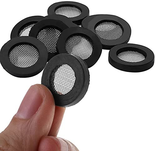 Gummidichtung, O-Ring, Dichtungsring, 20 Stück, Gummi-Unterlegscheiben-Filterdichtung, Dichtungen mit Edelstahl-Wasserfilter-Netz (G3/4 Zoll flaches Netz)