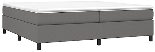 vidaXL Cadre à Ressort en Tissu Gris foncé 200 x 200 cm