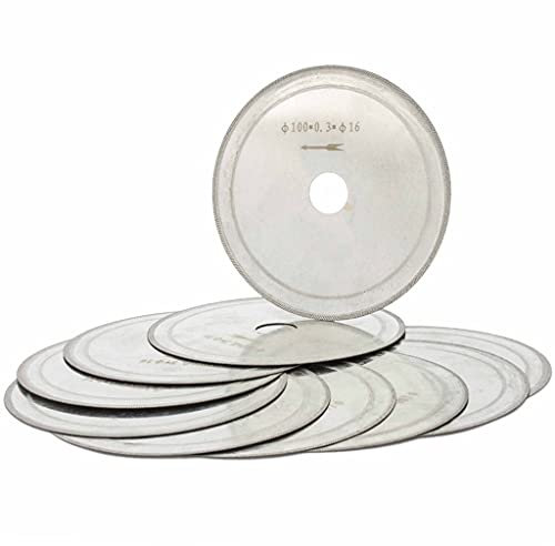KOFSOL Jp 10 stücke 4 Zoll 100mm lapidarische Diamantsägeblätter, 0.4mm Schneidscheibe, Laube 5/8 1/2 Schmuck Edelsteinwerkzeuge (Size : 12.7mm)