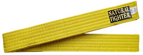 MMASPORT The Fight Evolution Karate Judo Aikido Taekwondo Belt für Kampfkunst aus Basic Baumwolle (Gelb, 240)