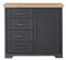 Stella Trading Jasmin Kommode in Graphit, Artisan Eiche Optik - Kommode im Landhausstil mit Schubladen und viel Stauraum - 115 x 102 x 41 cm (B/H/T)