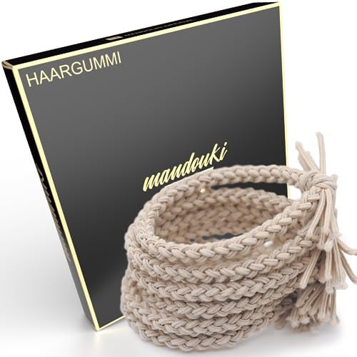 Mandouki® Haargummi (6 Stück) - Elegant geflochtene Haargummis: Ultimativer Halt und Strapazierfähigkeit für Damen und Mädchen
