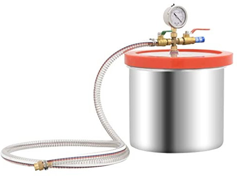 vidaXL Vakuumkammer Vakuumpumpe Vacuum Chamber Unterdruckpumpe Entgasungskammer Vakuumbehälter Vakuumkessel mit Acryl-Deckel Edelstahl 7,4L