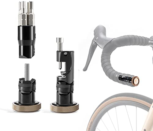 ROCKBROS Road-to-Sky Multifunktionswerkzeug Fahrrad Multitool 5 in 1 Reparatur Set Werkzeug als Lenkerstopfen Endkappe mit Kettentrenner Versteckt für Rennrad, MTB, BMX