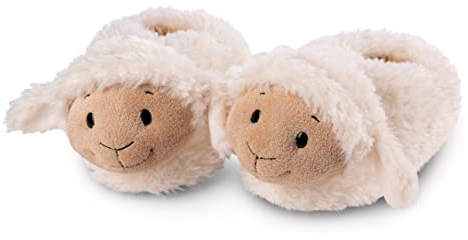 NICI 49041 Schaf Sheepmila Größe (M) 34-37 beige-Nachhaltige warme Kuscheltier Hausschuhe für Jungen und Mädchen – Tier-Schuhe mit Anti-Rutsch Sohle – Slippers, 34-34(M)