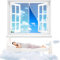 Cortina Mosquitera para Cortinas 110 x 110 cm Mosquiteras Enrollables Permite Entrada Aire Fresco Sin Huecos para Cortina de la Puerta【Blanco】