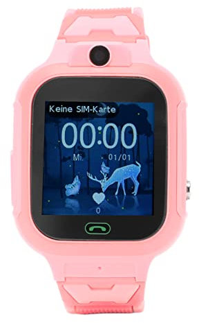Reloj Inteligente 4G para Niños, Teléfono con Pantalla Táctil, Resistente Al Agua IP67, Videollamada de Voz, Diseño SOS de un Toque, Cámara HD, para Estudiantes, Niños y Niñas, (Rosa)