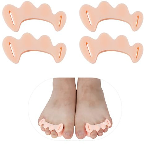 2 Paar Zehentrenner Silikon, Zehentrenner für Männer Zehenglätter Zehenabstandshalter für Hammerzehen Zehentrenner für Damen und Herren(Hautfarbe M)
