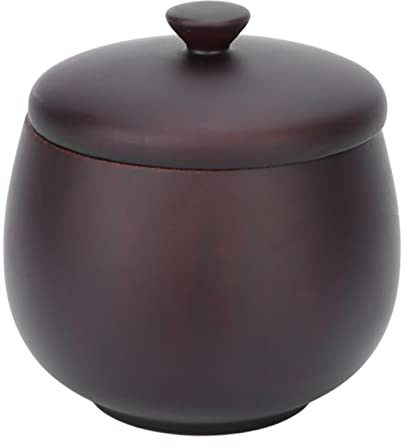 Pot à épices en Bois, Sucrier Récipient d'Assaisonnement au Poivre, Pots à Condiments avec Couvercle pour la Cuisine à Domicile et le Restaurant(Noir)