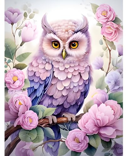 NAIMOER Eule Diamond Painting Erwachsene, Diamant Painting Bilder Eule Diamond Painting Set Erwachsene Tiere Diamond Painting Kinder 5D Diamant Malerei für Home Wand Décor(30x40cm)