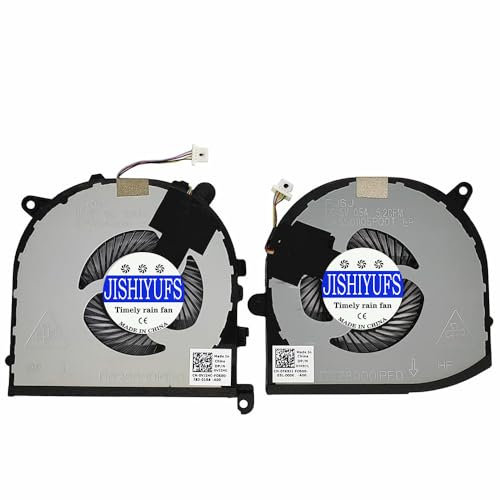JISHIYUFS Ersatz für CPU + GPU Kühlerlüfter für Dell XPS 15 9560 Precision 5520 Series 0VJ2HC 0TK9J1 DFS501105PR0T FJ6P DFS501105PQ0T FJ6J DC5V Lüfter
