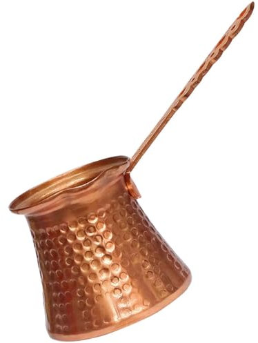 Zerodeko Retro Multi-Function Turkish Coffee Pot Coppered Kettle for Drinks Wear-Resistant Coffee Maker for Home Hotel Restaurant Use