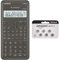 Casio FX-82MS-2 Wissenschaftlicher Taschenrechner, Batteriebetrieb, grau & Amazon Basics – LR44 Alkaline-Knopfzelle, 6 stück