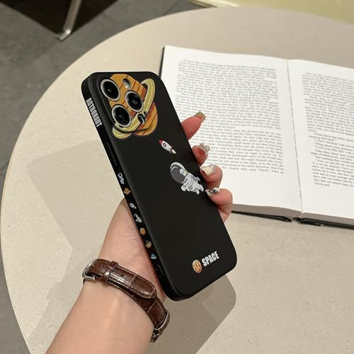 Yonds Queen für iPhone 11 Niedliches Hülle, Cool Cartoon Astronaut Space Rakete Mood Design Stilvoll Stoßstange TPU rutschfeste Stoßfeste Schutzhülle (iPhone 11, Fly Rakete)