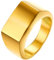 Daesar Männer Ringe Edelstahl, Ring Personalisiert 13MM Rechteck Siegelring Gold Ringe Große 62 (19.7)