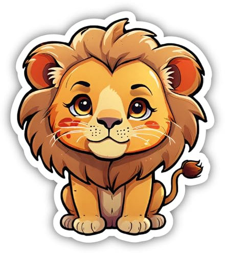 Samunshi® Kleiner Löwe Aufkleber Autoaufkleber für Motorrad Fahrrad Roller oder Auto Sticker Fahrrad Mtb Mountainbike Rennrad Comic Cartoon Tier Sticker 50cm Kleiner Löwe