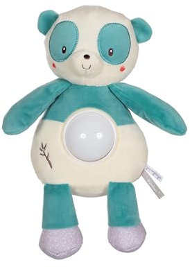 GIPSY Toys – PANDA – Nachtlicht – Plüsch – Serie Bamboo – 26 cm S/Karte – Blau und Beige – 1. Alter