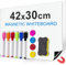 Ezigoo Magnetic Whiteboard for Fridge A3, Dry Erase Magnet White Board, Weekly Organizer & Memo Board, Whiteboard Magnetic with 6 Markers, 1 Eraser, 4 Magnets for Home and Office to Do List