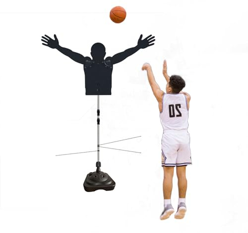 SDFVSDF Basketball Dummy Basketball-Verteidiger-Attrappe mit Reaktionsstangen, Bewegliche 60°-Armschieß-Trainings-Verteidigungspuppe, Professionelles Volleyball-Trainingsgerät (Color : 1PC)