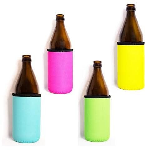 Bäng Läng Flaschenkühler für Bierflaschen und Dosen – (0,5l) – Langhaltende Kühle,Neon Colors 4stk.