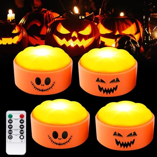 ZeiLaBang Kakadi LED-Teelichter, für Kürbis Halloween Deko