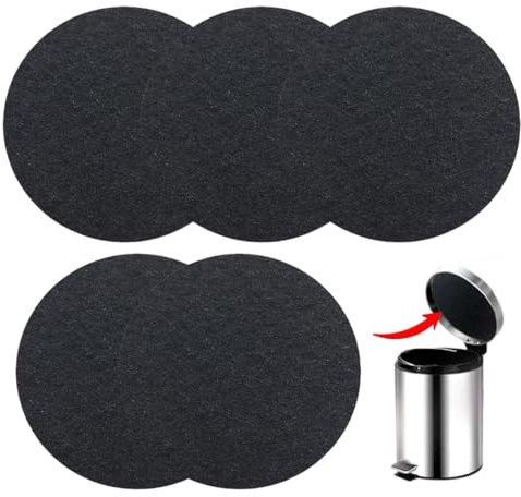 AOEVUIR 5 Pcs Antiolor para Cubo de Basura Filtros Redondos Filtros de Carbón Activado para Cubo de Basura