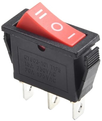 1 PCS Rocker Switch 15A 250V 20A 125V RED ON-OFF-ON 3-Pin Joystick Switch 240V Tool Switch Accessories Hand Tools Accessories MQXFCZUX