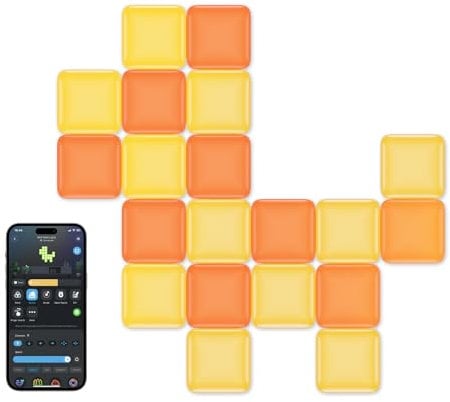 Govee Mini Panel Lights, RGBIC LED Wall Panels, Smart DIY Cube Wall Light, Works with Matter, Alexa, Google Assistant, Sync with Music, Square Lights for Gaming Room, Bedroom, Living Room, 20 Pack