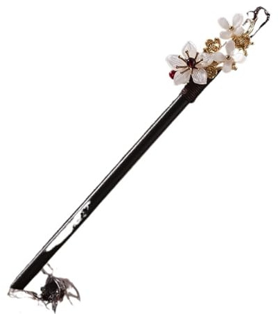 Vintage chinesische Haarnadel, Quaste, stufenweise schüttelnde Haarnadel, Essstäbchen, Haarstab, Haarschmuck, Pfanne, Haarschmuck, Blumen-Haarschmuck, Haarschmuckstab (Farbe: 4 – blauer Himmel)(3 Prim