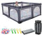 Faltbarer Baby-Laufstall, 150x180 cm faltbarer Laufstall für Babys und Kleinkinder, faltbares Baby-Aktivitätszentrum, tragbarer Spielhof mit 4 Handlern und 30 Ozeanbällen. (150X180 CM)