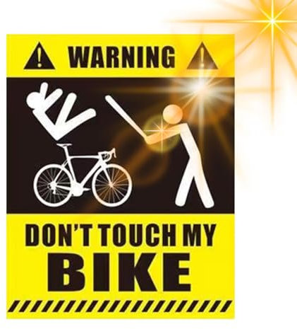 Fahrradwarnetikett – Wasserdichtes Fahrrad-Warnschild, vielseitig verwendbar, Sonnenschutz-Fahrradetiketten mit hohem Kalk