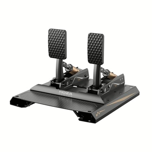 MOZA Racing CRP2 Load Cell Pedals Video Game Controller Crafted from CNC Aerospace-Grade Aluminum with A Carbon Fiber Heel Plate