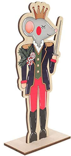 Zerodeko Nutcracker Christmas Decor Wooden Mouse King Nutcracker Ornaments Festive Table Centerpiece
