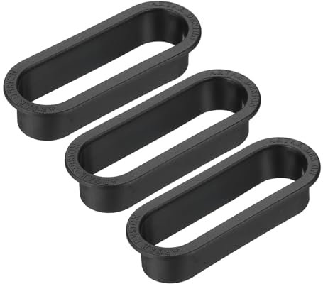 PATIKIL 4 Inch Oval Desk Grommet, 3 Pack Plastic Wire Hole Storage Cable Grommet Management for Office Home, Black