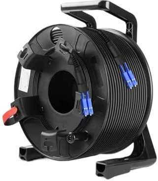 GHZHANG Cordon de raccordement extérieur blindé de 150m, 1 Noyau, 2 noyaux, avec Bobine PCD235 LC SC FC monomode SM TPU, Fibre Optique de Cavalier étanche de 3.0mm(LC-LC,Single Core TPU)