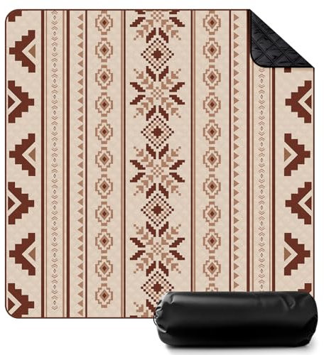 Ausbond Outdoor Picknickdecke Boho, Stranddecke Sandfrei 200x200cm, Tragbare Waschbar Strandunterlage Picknickdecke für Trocken Strand, BBQ, Picknick, Wandern, Reisen Campingdecke