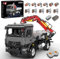 Mould King Technik Kran LKW - MOC APP Fernbedienung Motorisierter Baufahrzeug-Transporter klemmbausteine Bausatz mit Pneumatik Kran und 11 Motoren für Kinder ab 14 Jahren/Erwachsene (3767 Teile+)