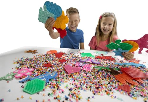 SES Creative 00790 Iron on Beads Pegboard Set, Assorted Colours, Arts and Crafts