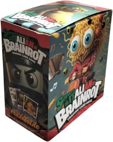 Funky Box Italian Brainrot Trading Card Game – Display mit 24 Sammelumschlägen der berühmtesten italienischen Memes | Exklusives Pack mit lustigen und viralen Memeskarten