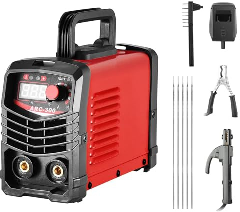 KIRJAUDU ARC-300 Mini Schweißgerät 230V IGBT mit Digitaldisplay & Zubehör | ARC-300 Handschweißgerät mit IGBT-Inverter, einstellbarem Strom, Digitaldisplay und Komplettzubehör, ideal für Heimwerker