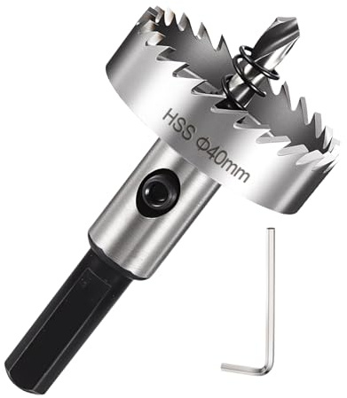 DTGN 1-47/64 Hole Saw 44mm M2 High Speed Steel Hole Cutter Silver | Cutting Tool Good for Thin Stainless Steel/Alloy/Aluminium/Brass/Copper