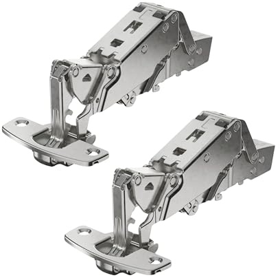 bricoleva.it 2 Cerniera 165° Ammortizzata per Anta Mobile, Compatibile con Base Hettich – Acciaio Zincato, Chiusura Soft, Ideale per Cucine e Mobili da Casa (Mod A, 2 Pezzi)